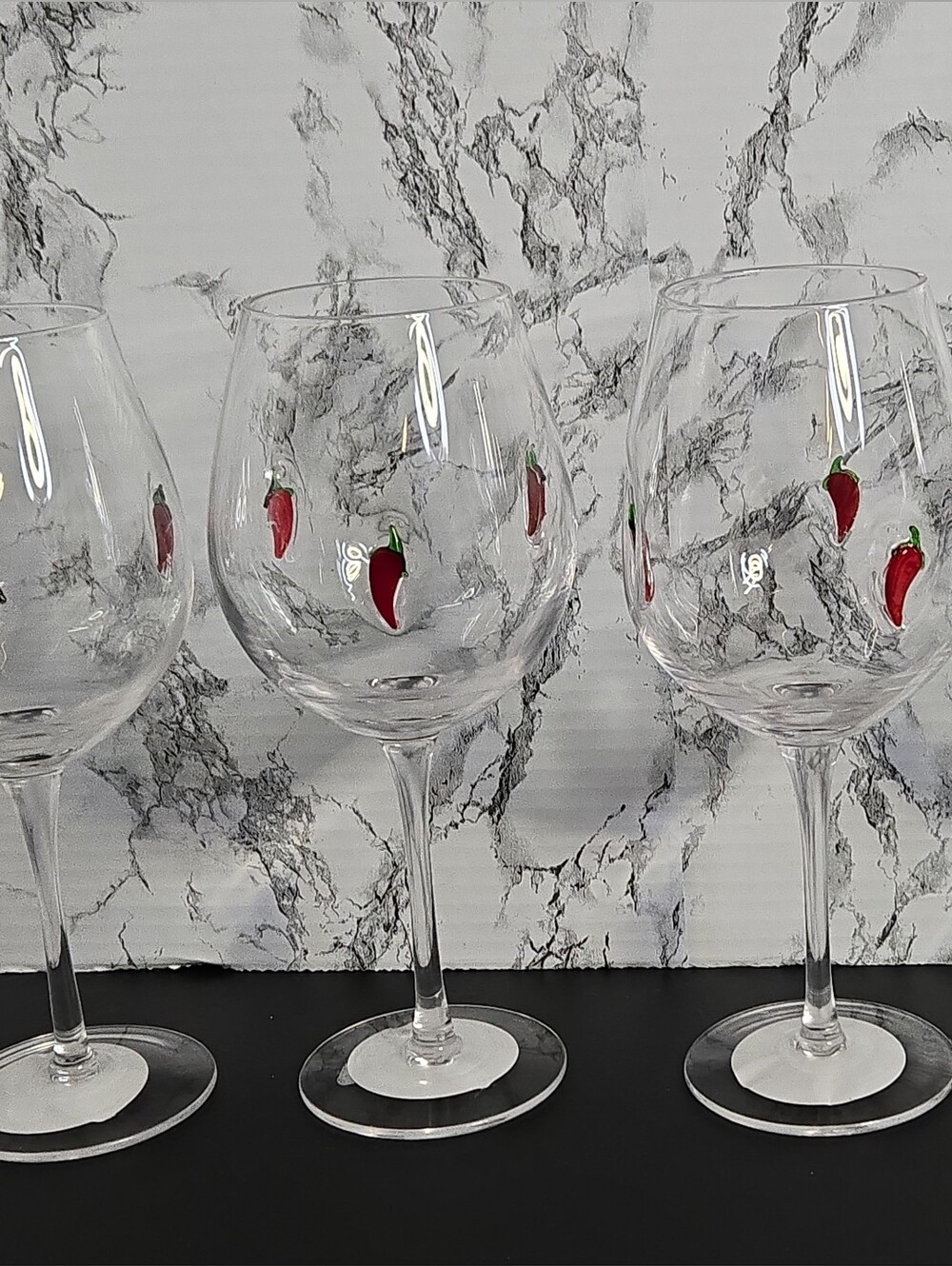 Red Chili Pepper Wine Glasses - Set of 4